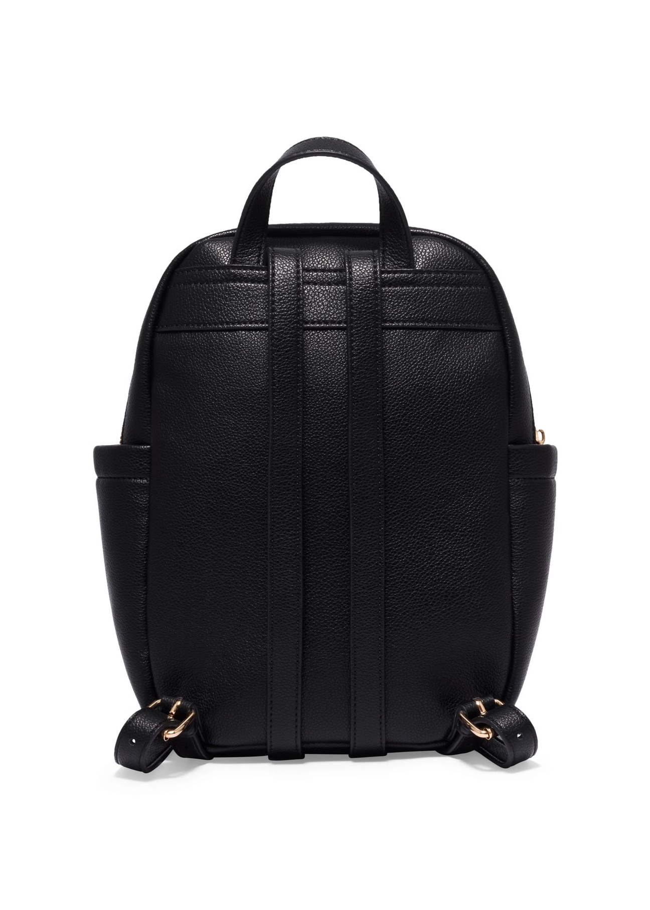 Black women's imitation leather backpack TOREC-1246-9I(Z26) - product view from the back, on a white background.