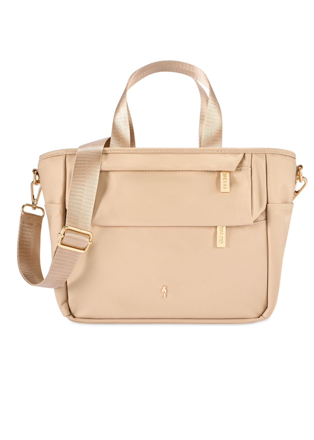 Beige lunchbox bag TOREN-0346-1A(W26) - front product view, on white background.