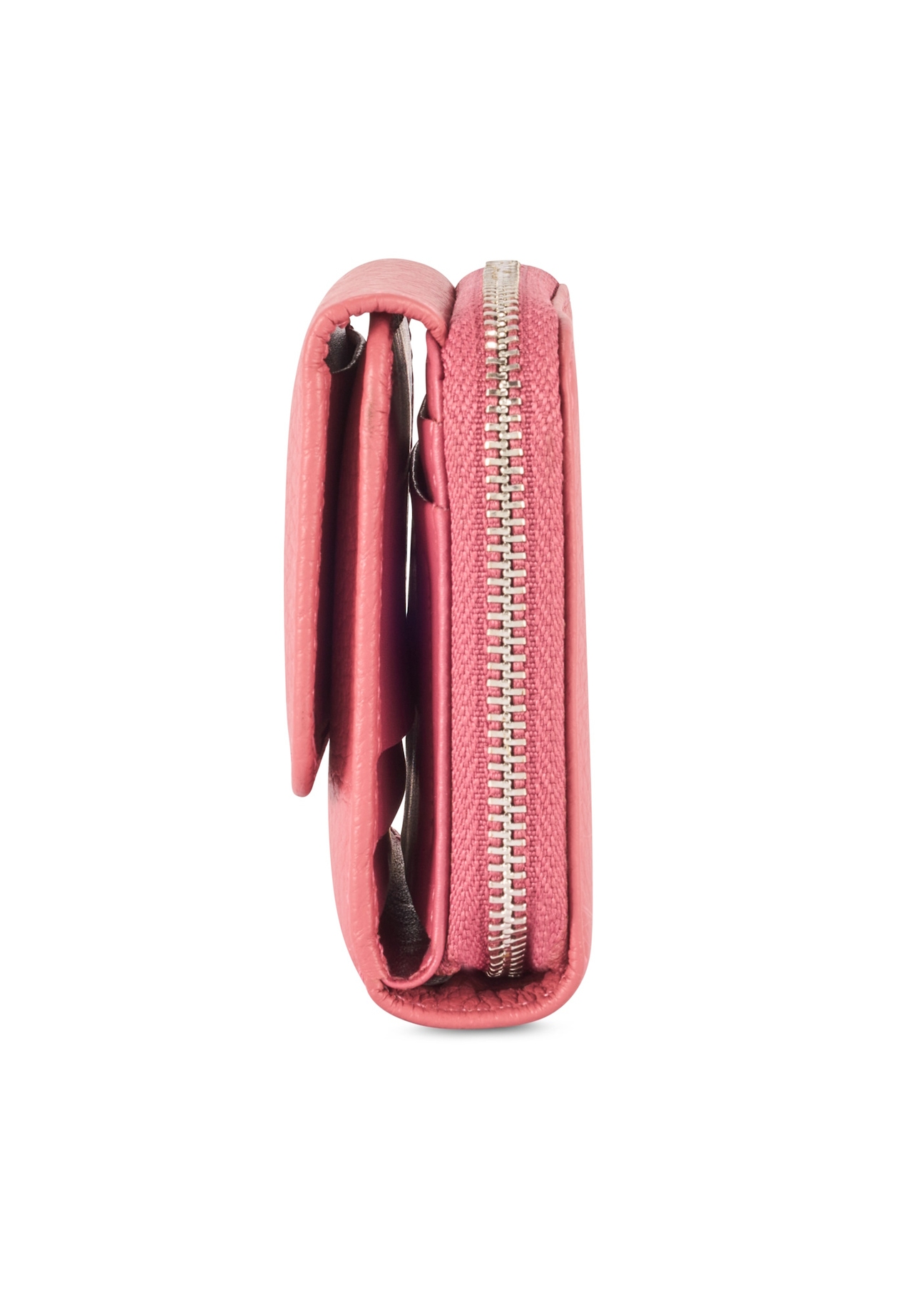 Small pink women's wallet PORES-0802G-31(Z25), side product view on white background.