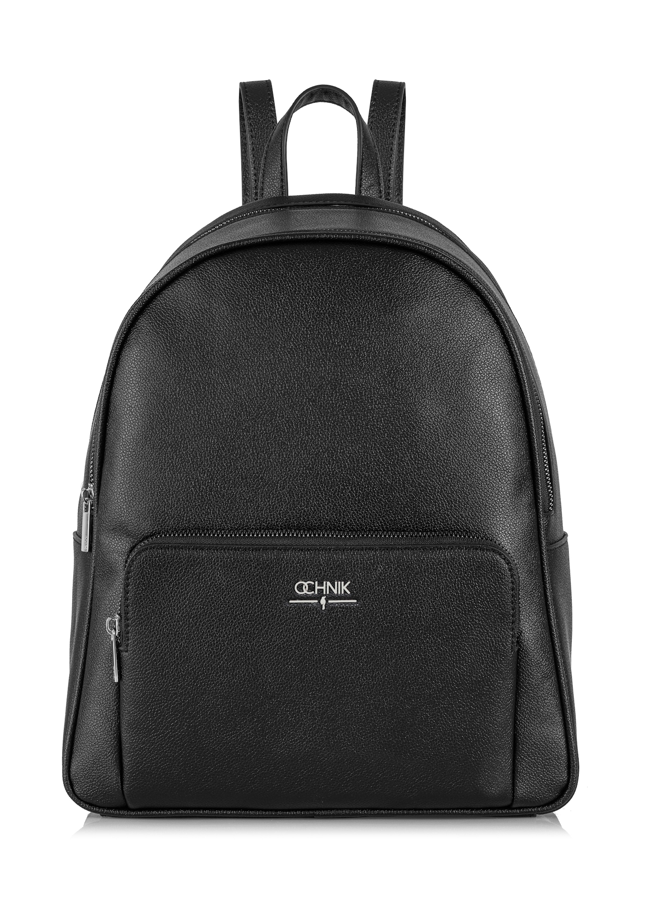 Black large women's backpack TOREC-0725A-99(Z25), product view from the front on a white background.