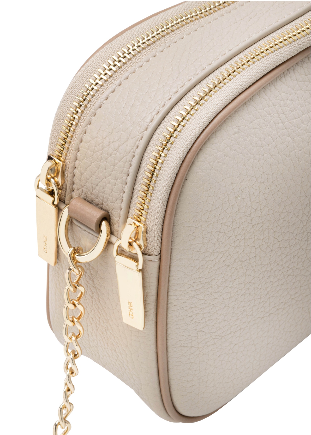 Small beige women's handbag TOREC-1164-1D(W26), close-up of the product detail on a white background.