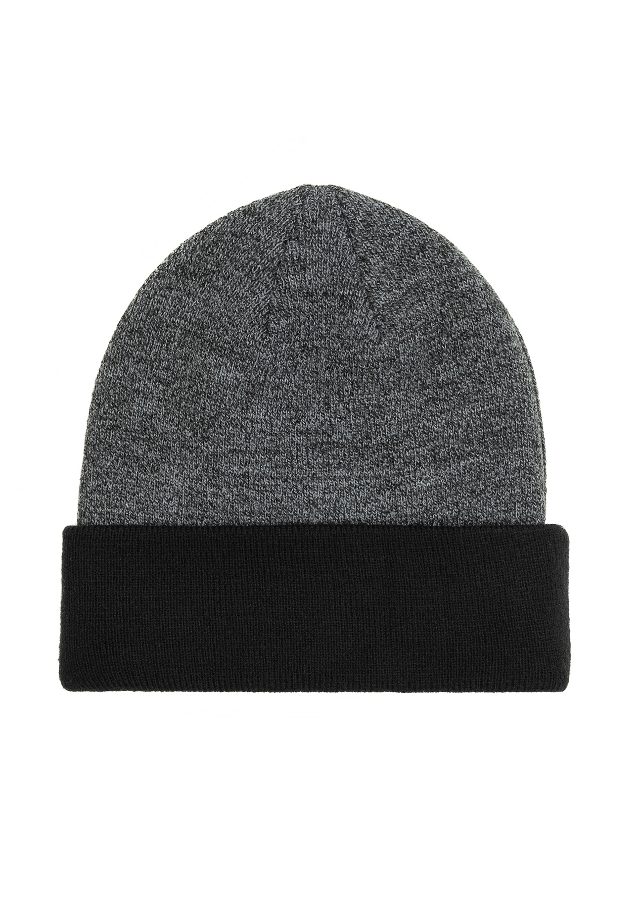 Men's gray winter hat CZADT-0082-95(Z 25), product view from the back on a white background.