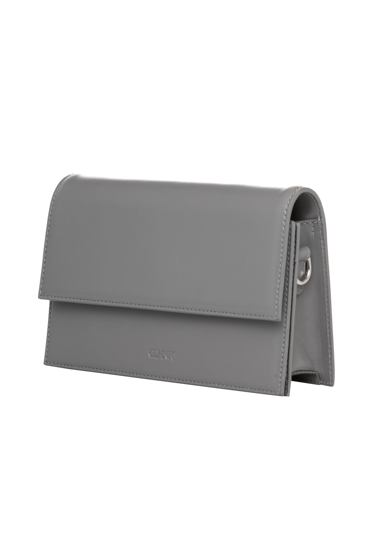 Smooth graphite women's handbag TORES-1437-9D(Z26). Side view, diagonal, on a white background.