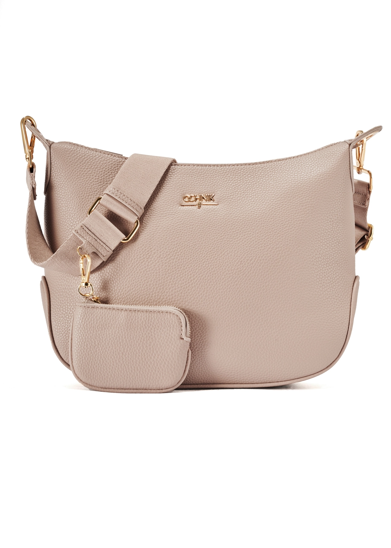 Beige women's hobo-style handbag TOREC-0829 A-80(Z 25), product view from the front on a white background.