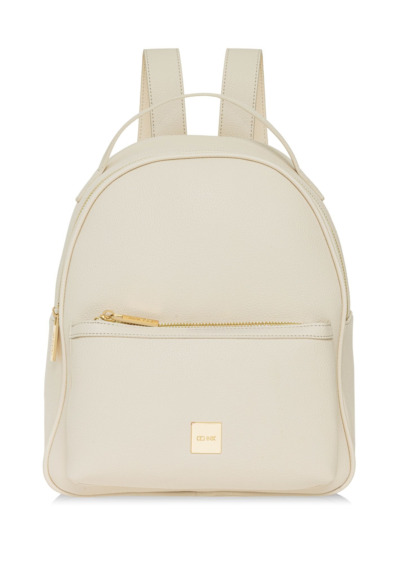 Cream women's medium backpack TOREC-0920-0B(W26) - front product view, on white background.