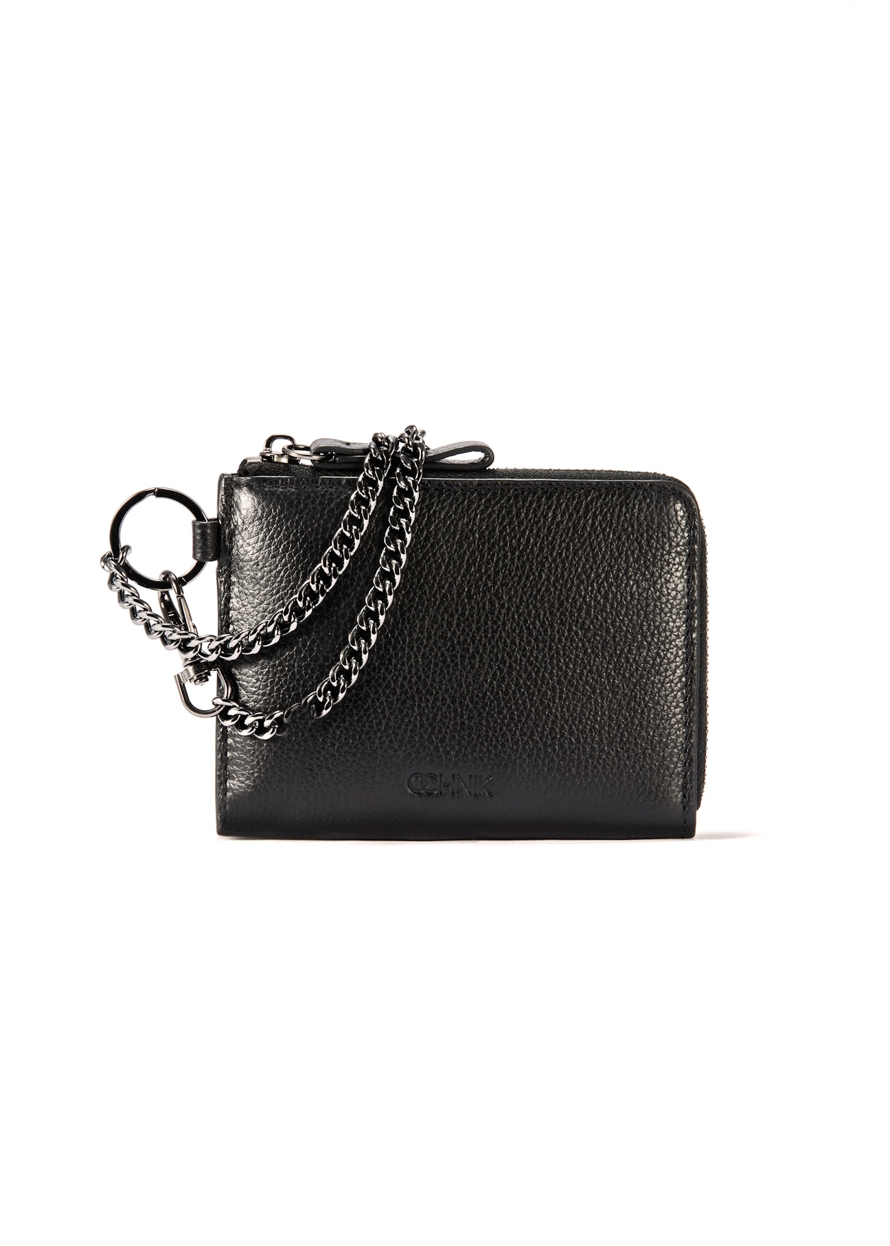 Men's black leather wallet PORMS-0633-99(W25), front product view on white background.