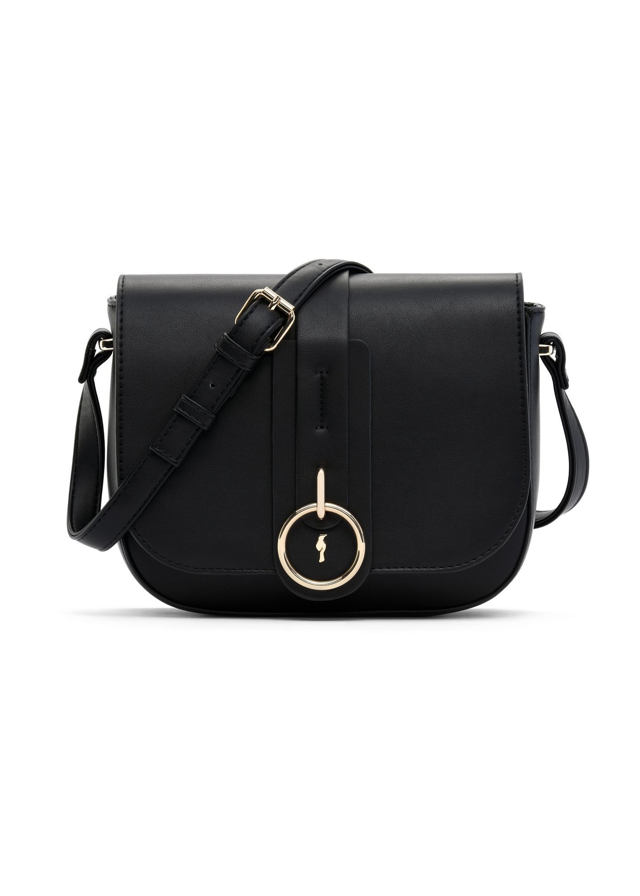 Black women's messenger bag TOREC-0627E-99(Z25), front product view on white background.