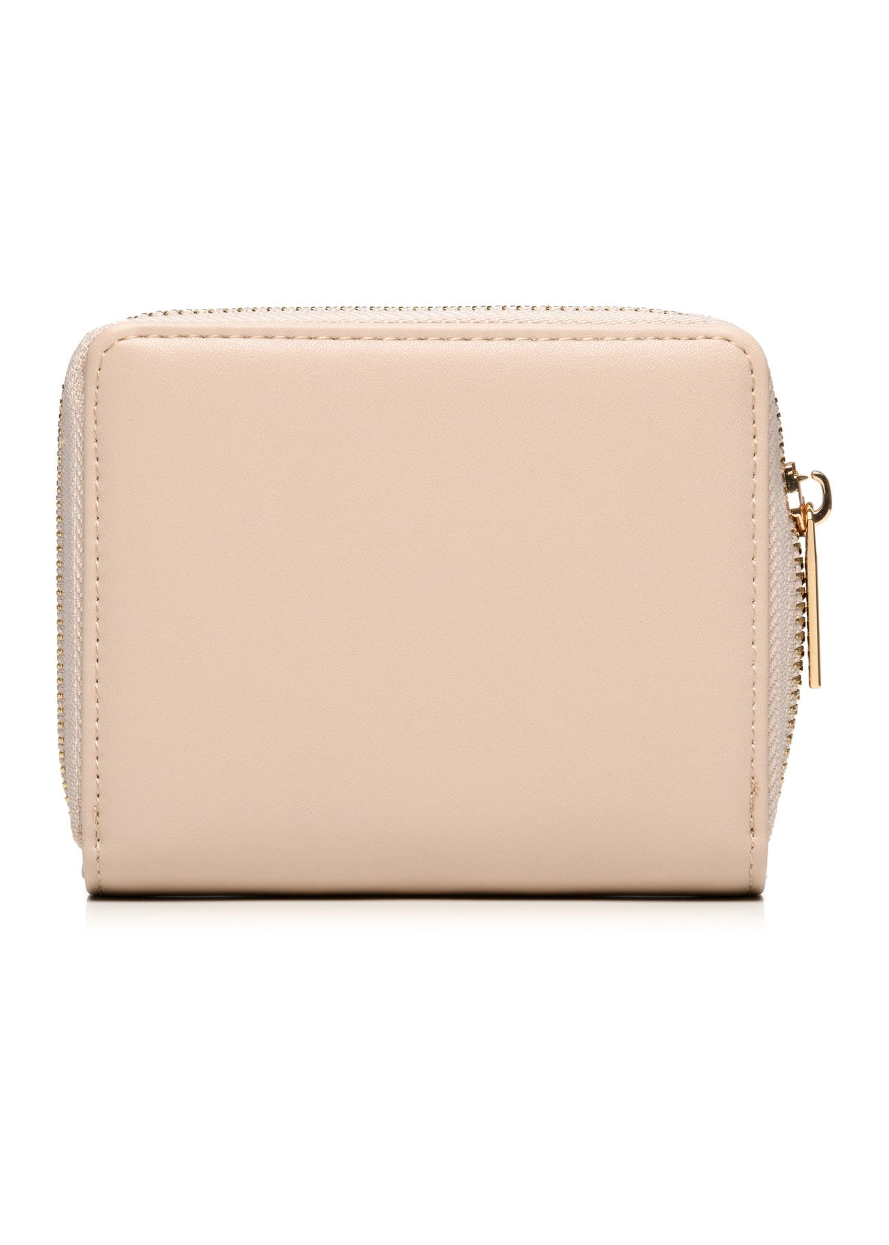 Beige small women's wallet POREC-0399A-81(Z25), product view from the back on a white background.