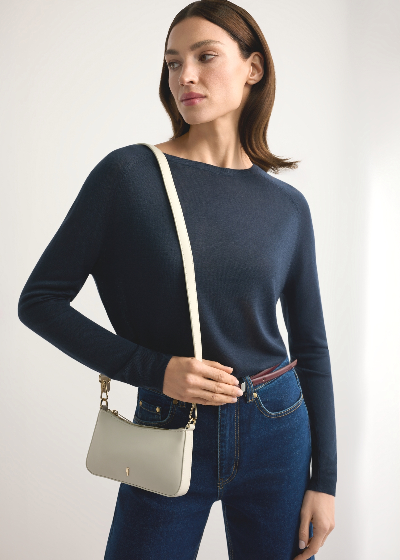 Small cream women's handbag TOREC-1188-0B(W26)