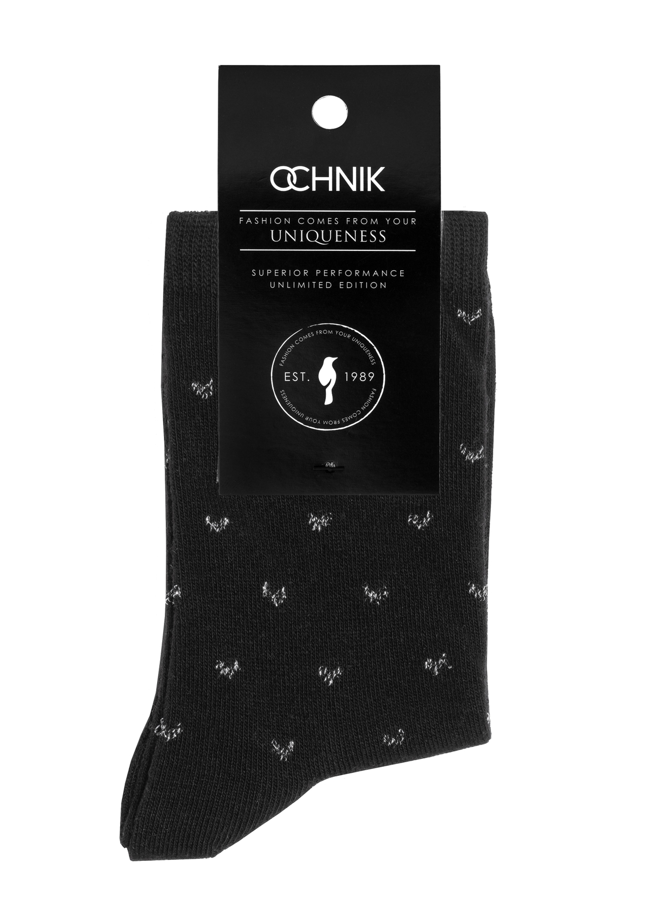 Long black women's socks SKADT-0065-99(Z24)-02