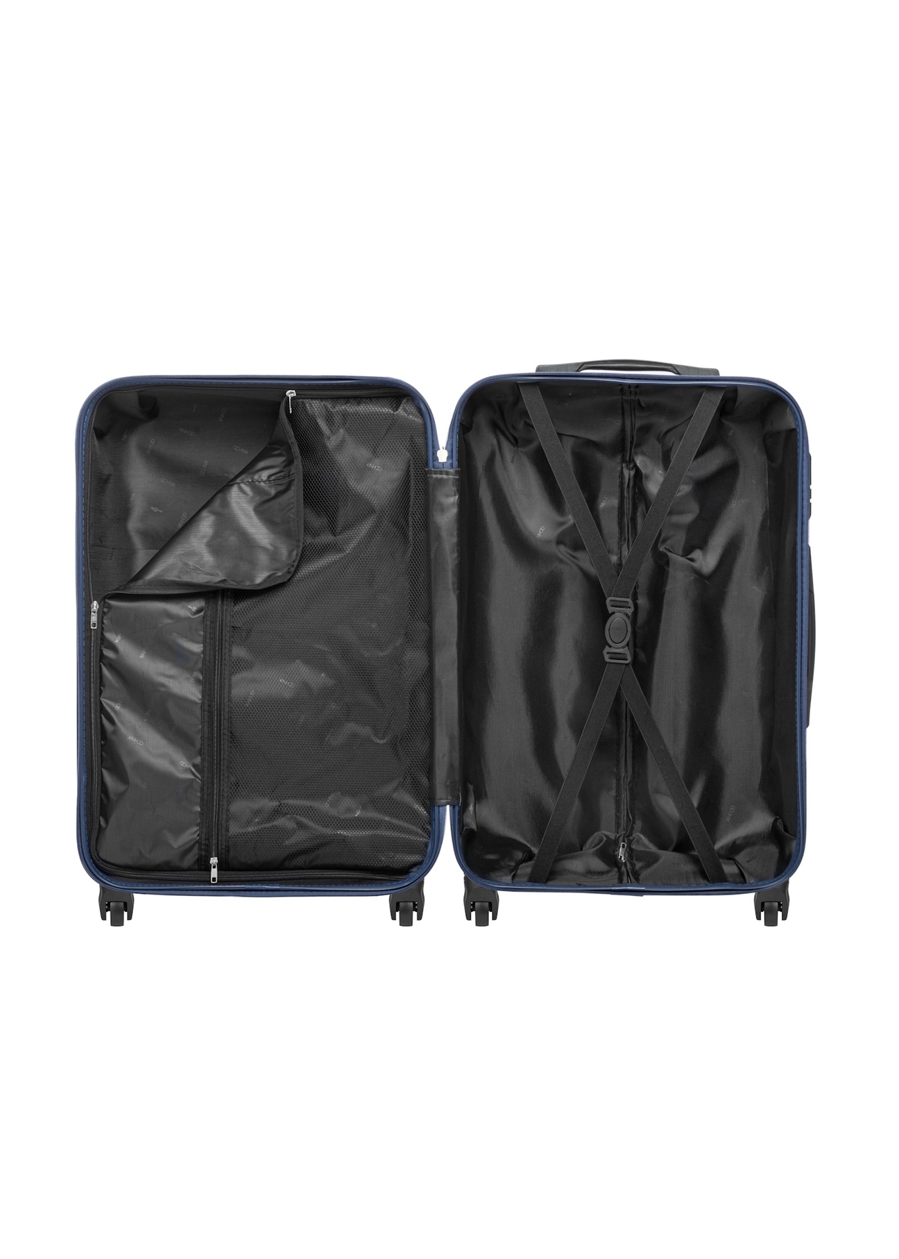 Set of 19'/24'/28' trolley suitcases WALAB-0077-7D(W26), product view inside on white background.