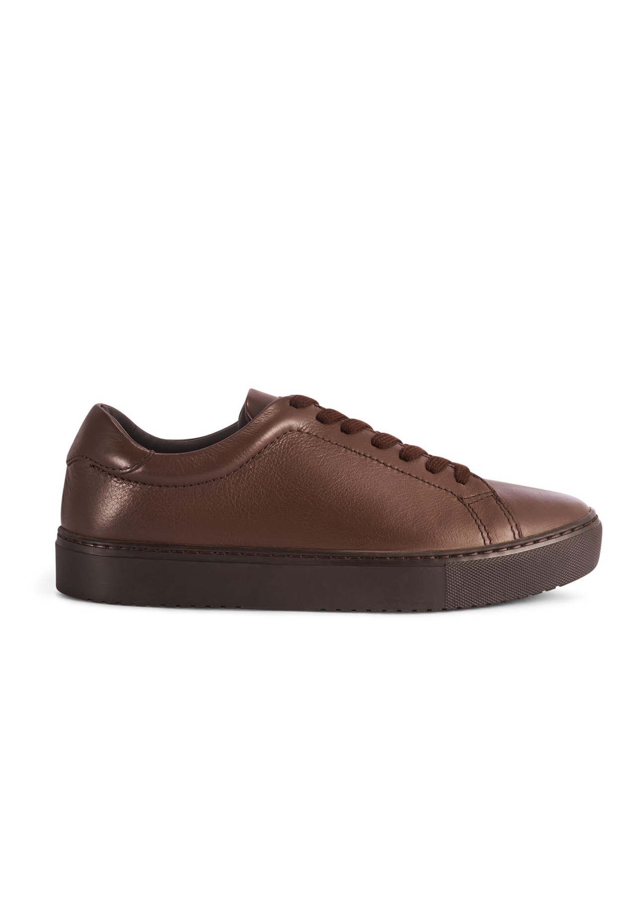 Brown leather sports shoes BUTYM-0503-89(Z25) - side view of the product on a white background.