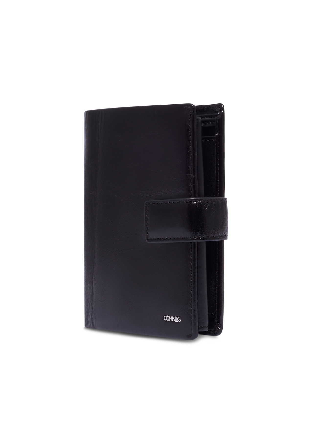 Black men's wallet made of genuine leather PORMS-0739-99(Z26), diagonal product view on a white background.