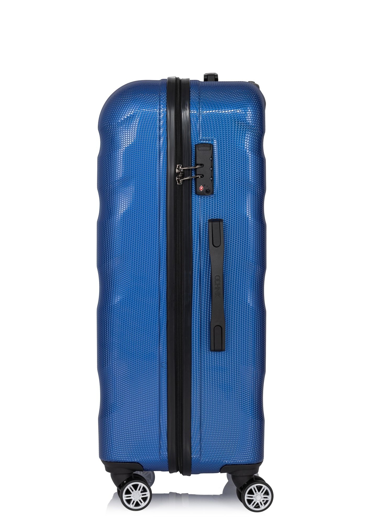 Large suitcase on wheels WALPC-0012-7C-28(W26), side view of the product on a white background.