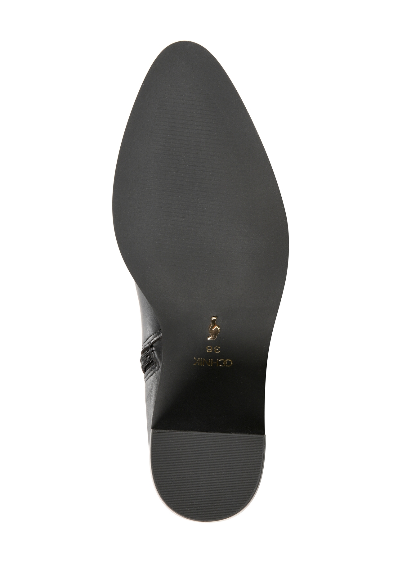 Black leather women's ankle boots BUTYD-1213-99(Z25)