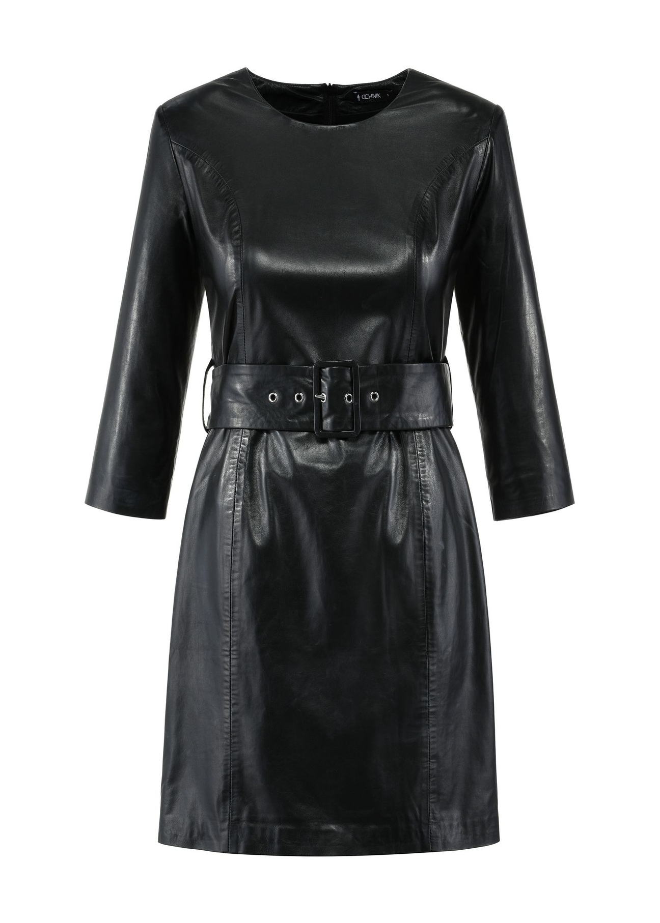 Black leather short dress SUKDS-0051-5339(W25)-06
