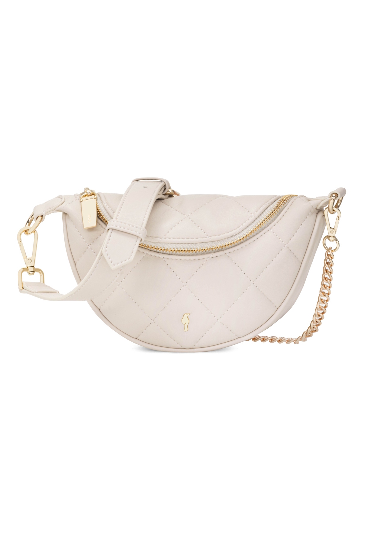Cream quilted women's handbag TOREC-1091-0B(W26), front product view on white background.