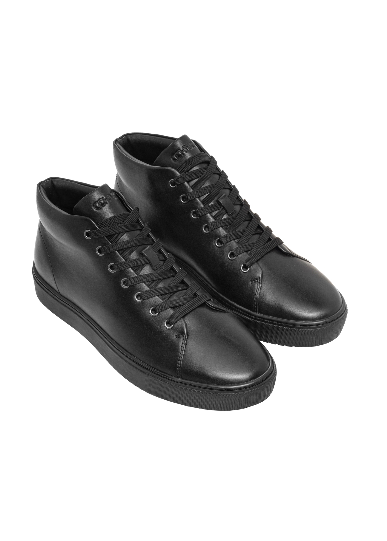 Black men's leather shoes BUTYM-0550-99(Z26), diagonal product view on white background.