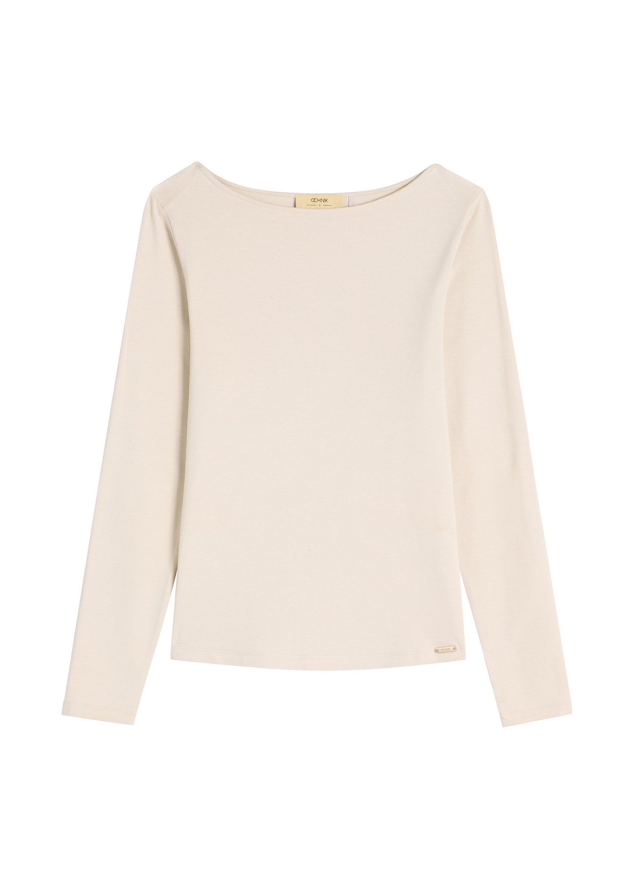 Light beige women's modal blouse LSLDT-0056-1A(W26), front product view on white background.