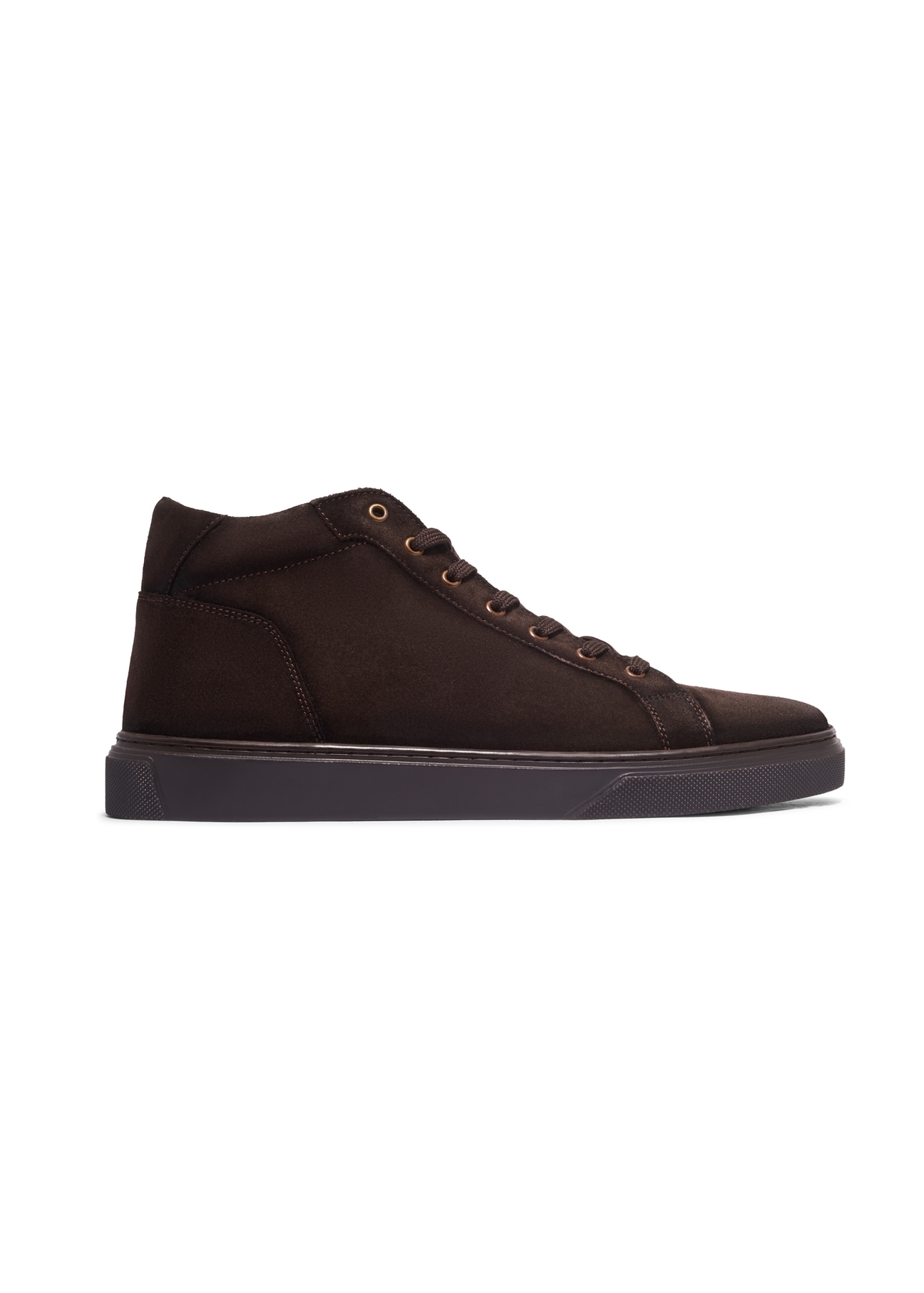 Dark brown suede men's shoes BUTYM-0582-1I(Z26), side view of the product on a white background.