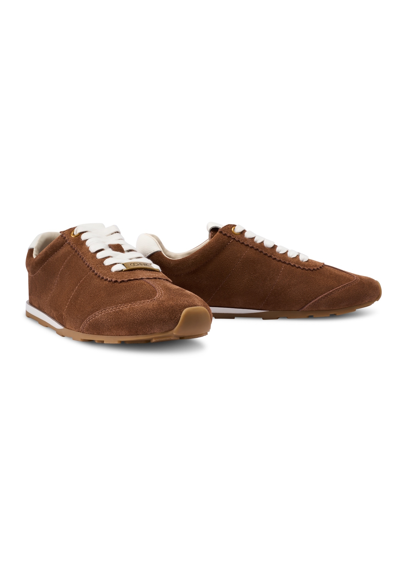 Women's suede shoes in camel color BUTYD-1276-1D(W26), diagonal product view on a white background.