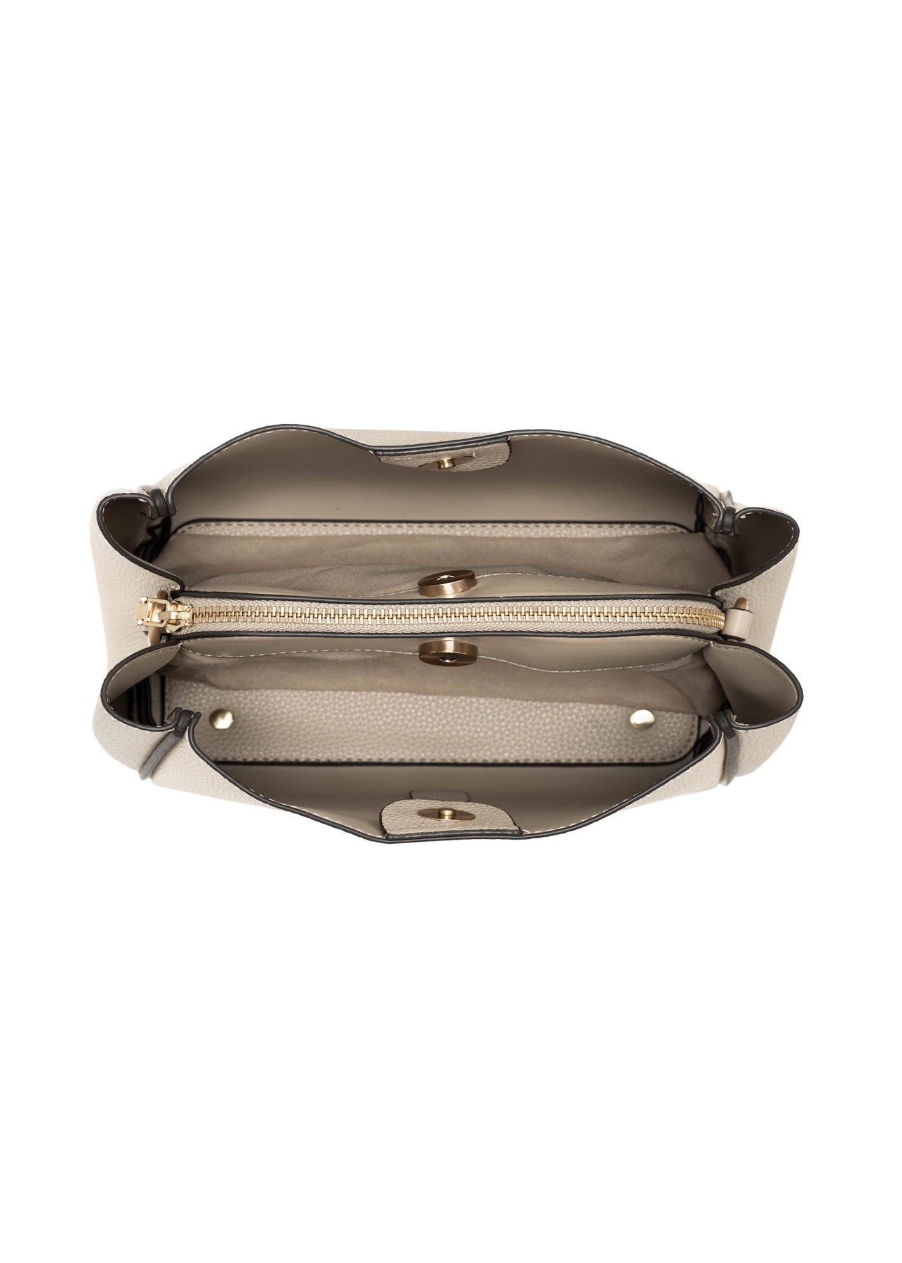 Beige women's shoulder bag TOREC-1182-1A(W26), product view inside on white background.
