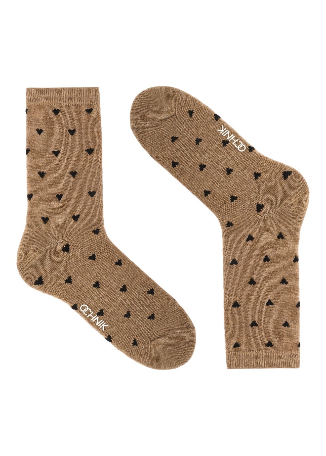 Set of beige women's socks ZESDT-0033-81(Z25), view of the second part of the product in the packaging on a white background.