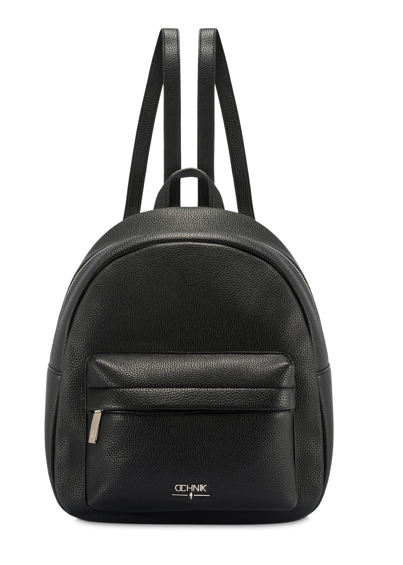 Black spacious women's backpack TOREC-1089-99(Z25), product view from the front on a white background.