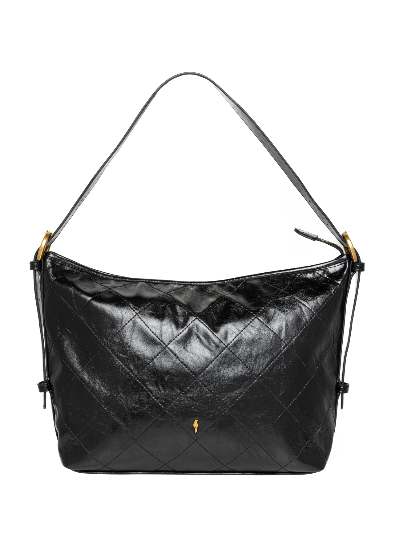 Women's handbag in black TOREC-1284-9I(Z26), product view from the front on a white background.