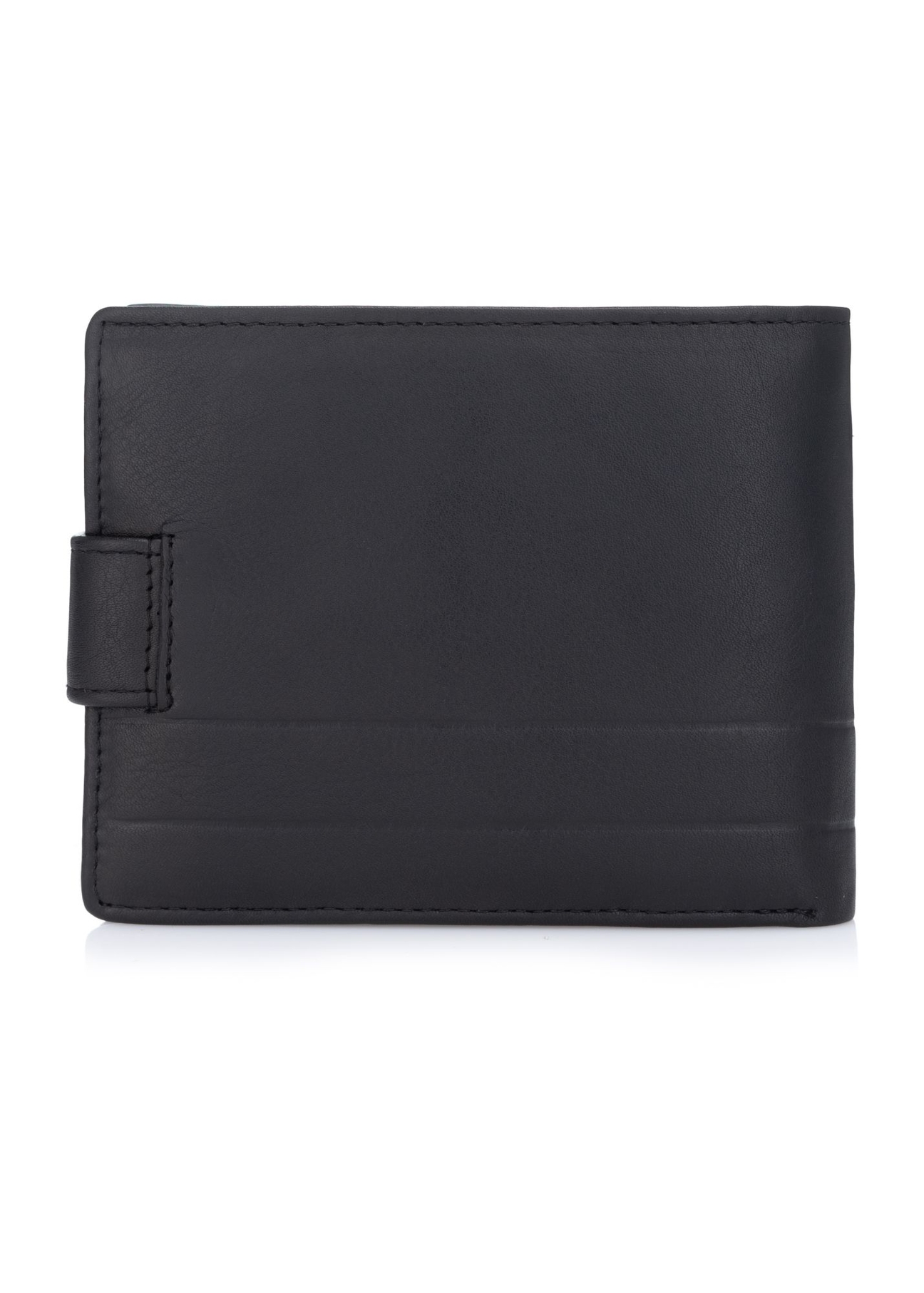 Black men's leather wallet PORMS-0144B-99(Z25), product view from the back on a white background.