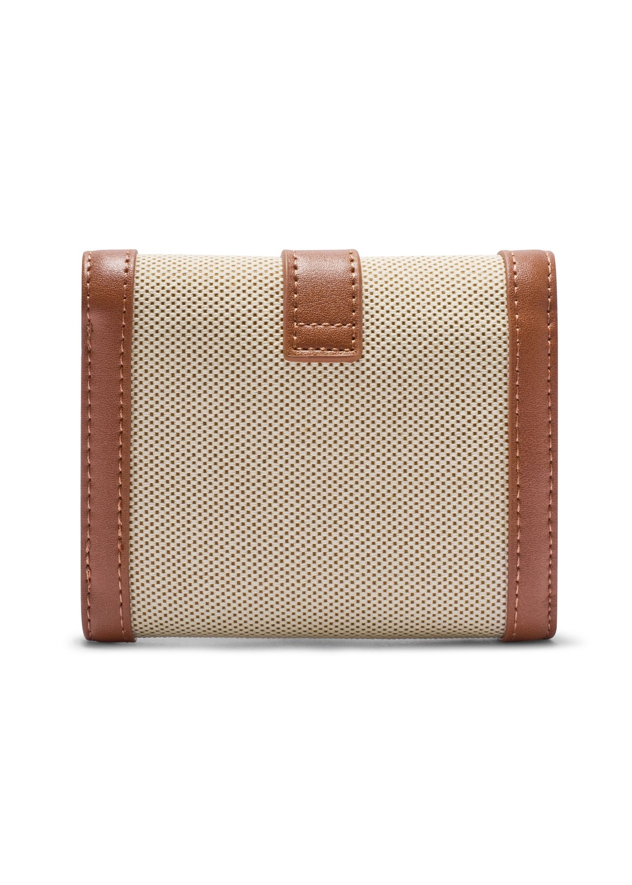 Small beige women's wallet POREC-0433-0P(W26) - product view from the back, on a white background.