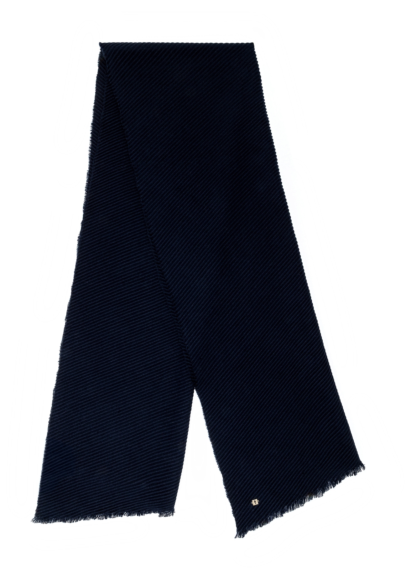 Light navy blue women's scarf SZADT-0179A-69(Z25), product view from the front on a white background.-02