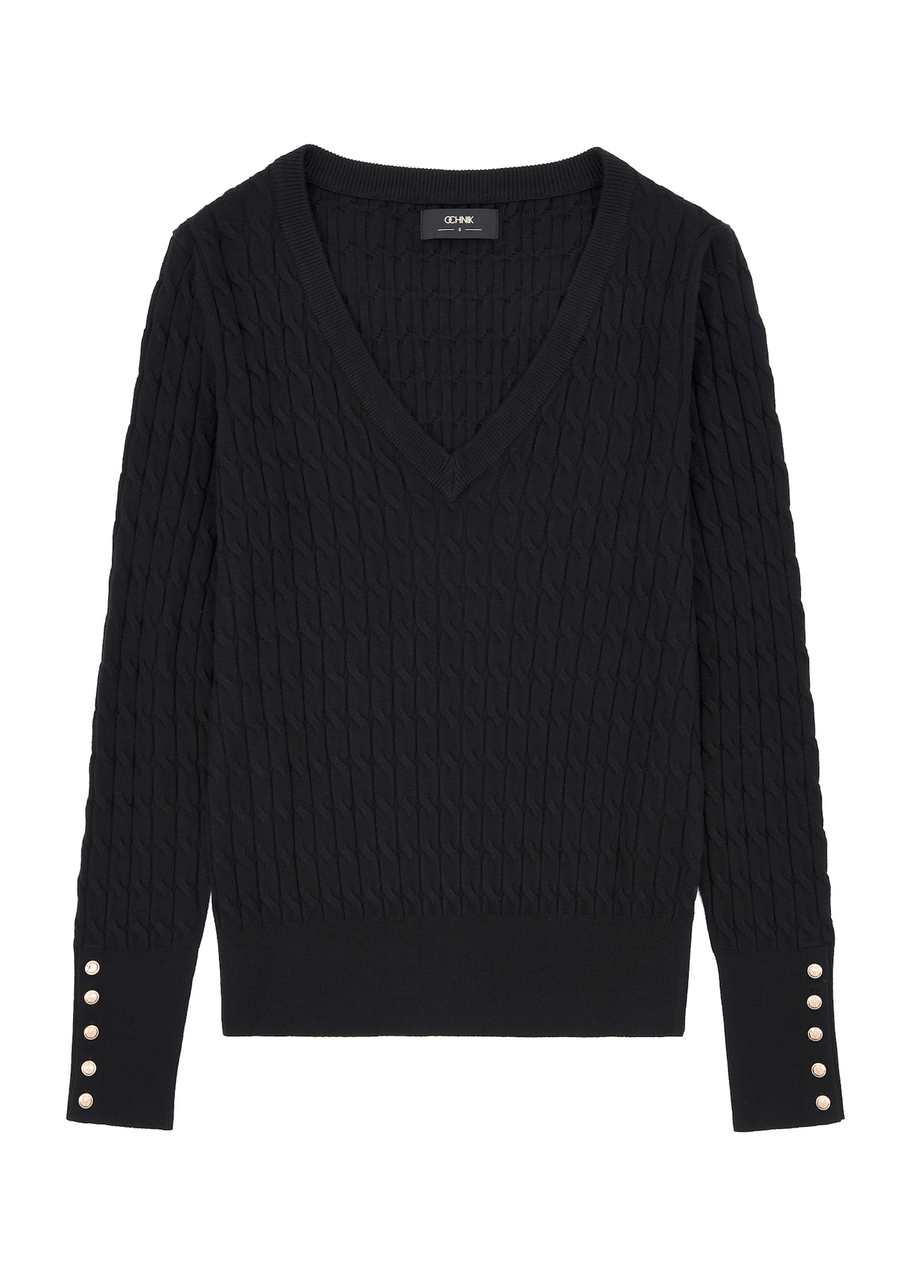 Black women's sweater SWEDT-0212A-99(Z25), front product view on white background.