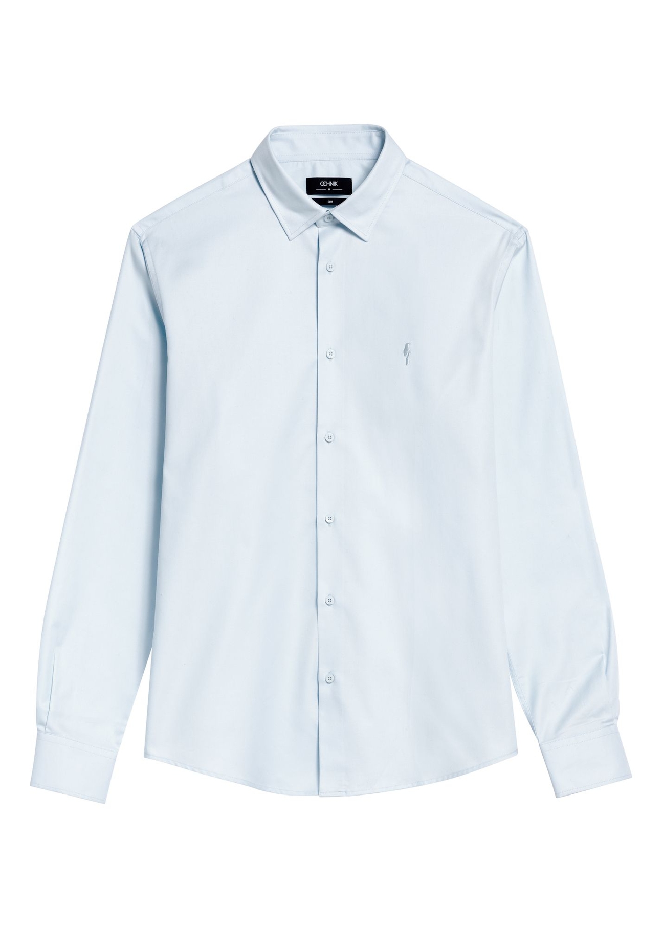 Blue men's shirt KOSMT-0351A-7A(Z26) - front product view, on white background.