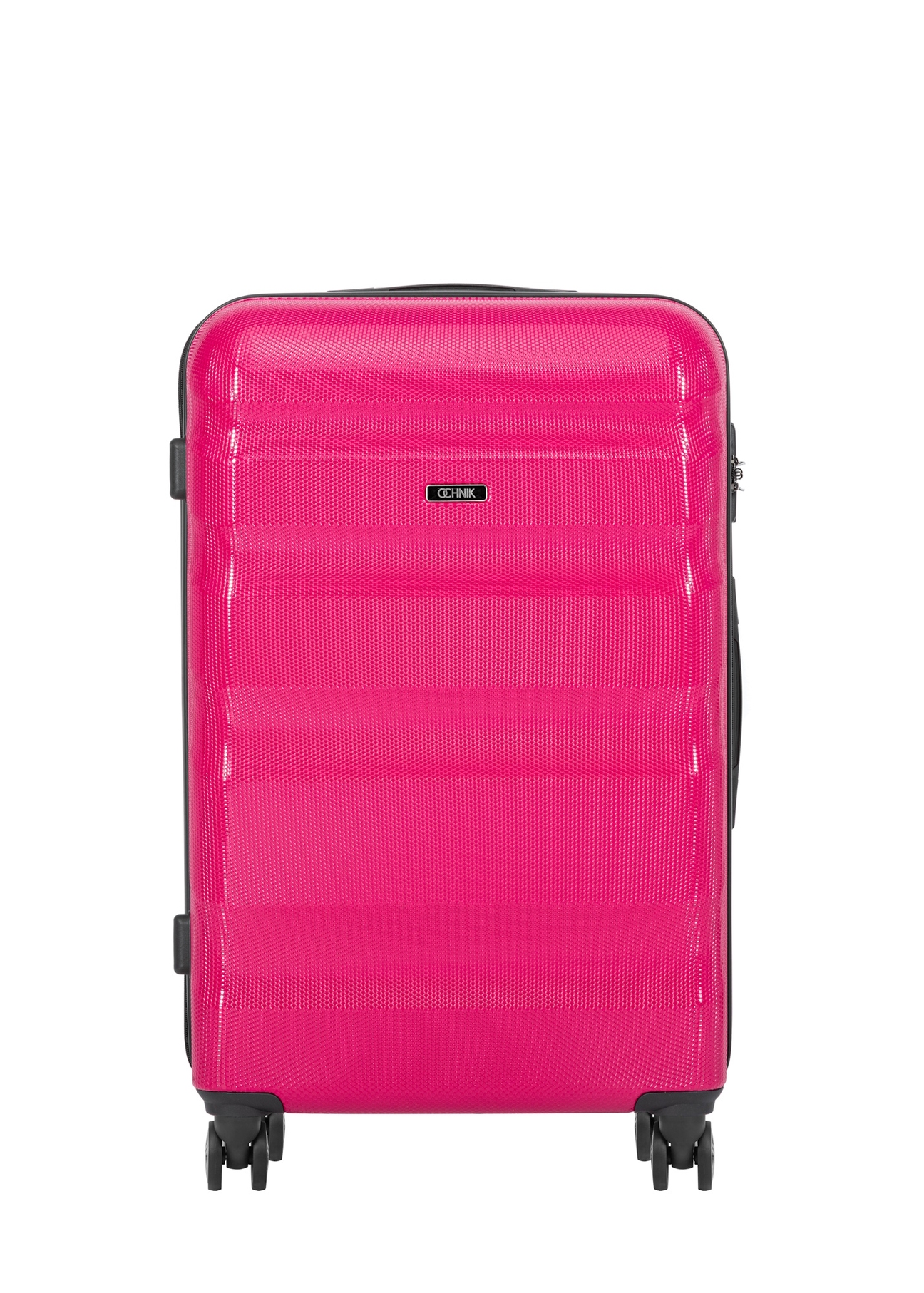 Large suitcase on wheels WALPC-0012-5E-28(W26), front view of the product on a white background.