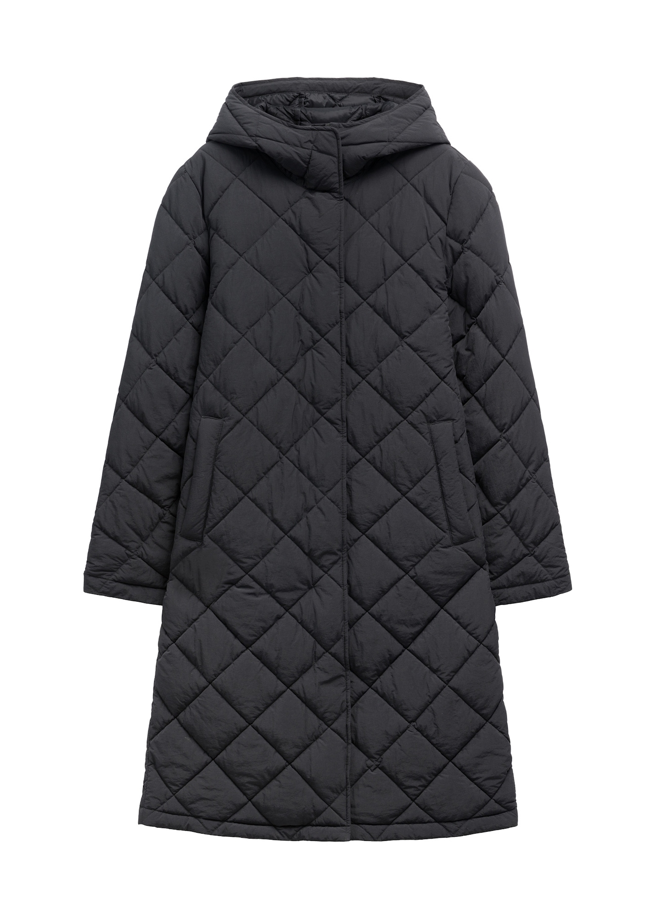Black women's quilted jacket KURDT-0667-99(Z26), front product view on white background.
