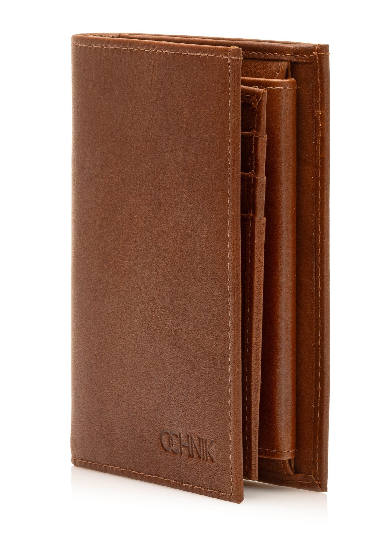 Men's wallet in cognac color PORMS-0300A-88(Z25), diagonal product view on white background.