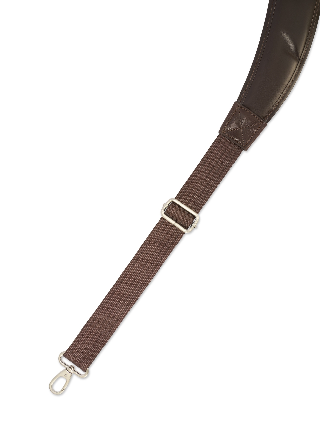 Brown leather men's bag TORMS-0483-89(Z25), view of the product strap on a white background.