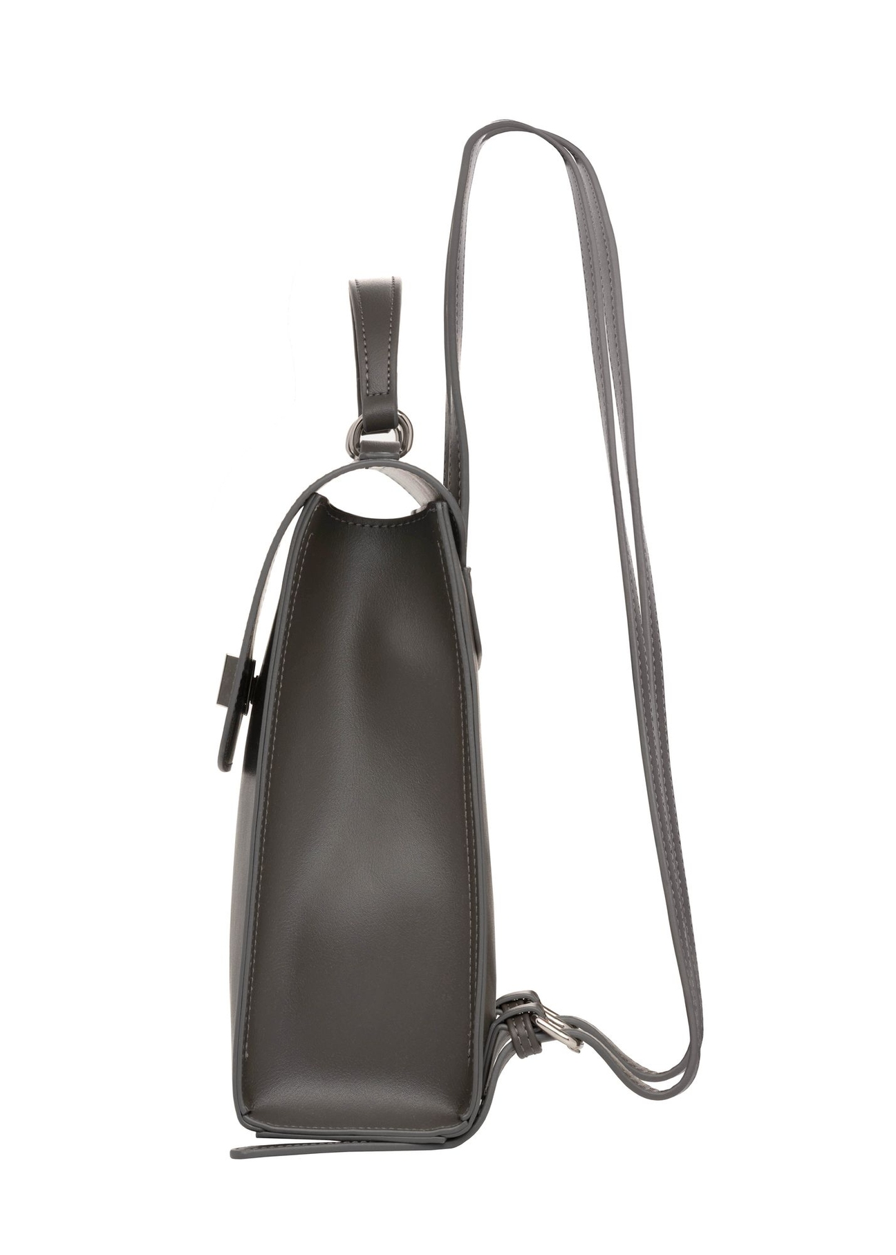 Elegant graphite women's backpack TOREC-1281-9D(Z26) - side product view, on a white background.