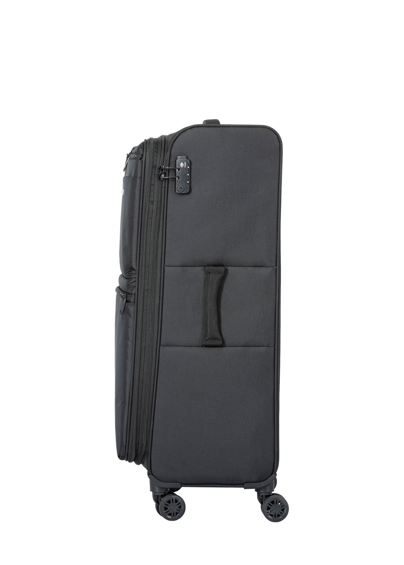 Large suitcase on wheels WALNY-0048-99-28(W26), side view of the product on a white background.