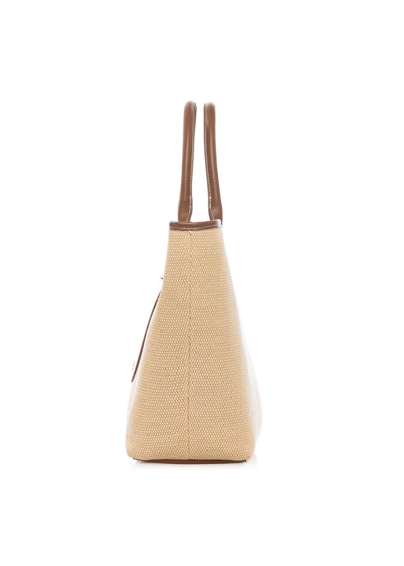 Large women's straw handbag TOREC-1229-1E(W26), side product view, on white background.