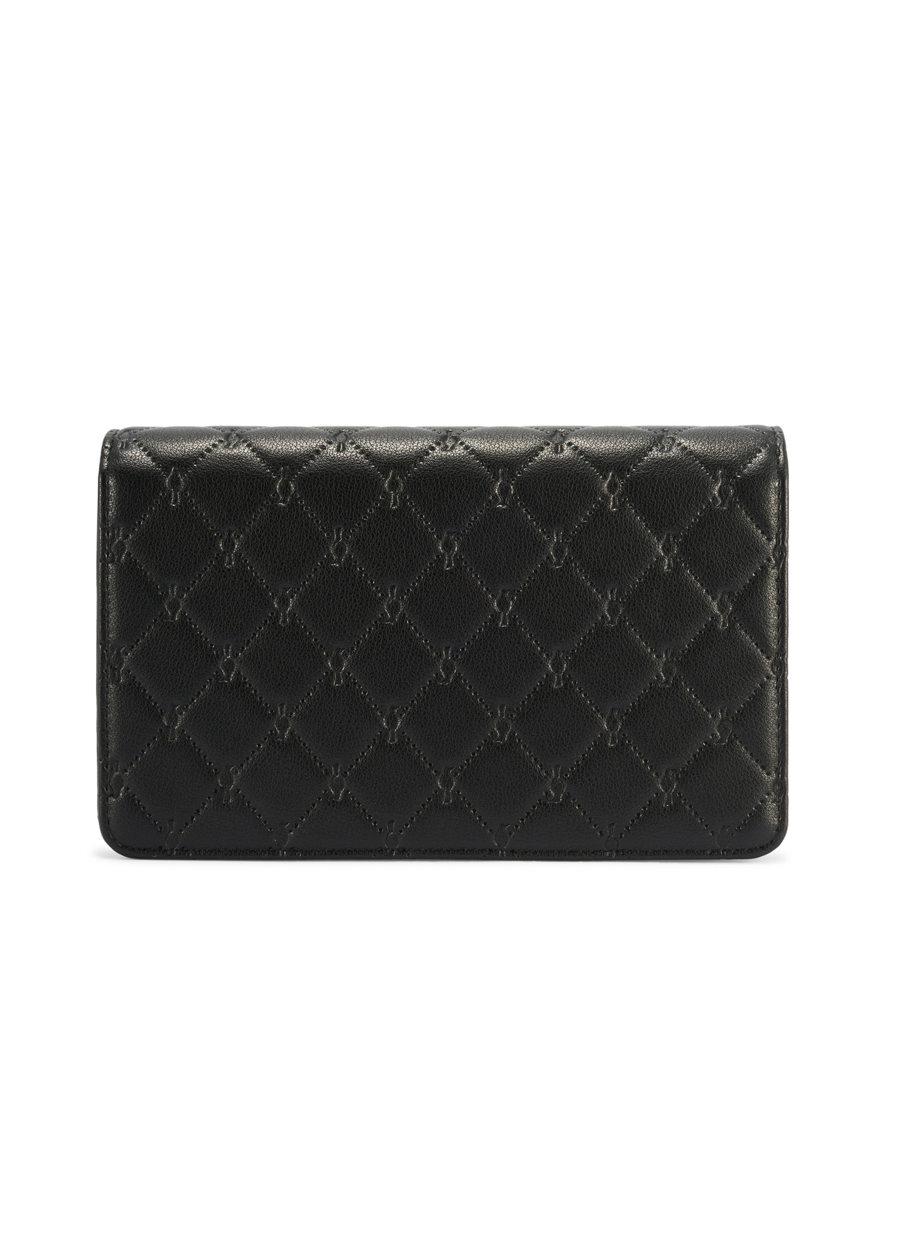 Small women's handbag in black TOREC-1178-9P(W26), product view from the back on a white background.