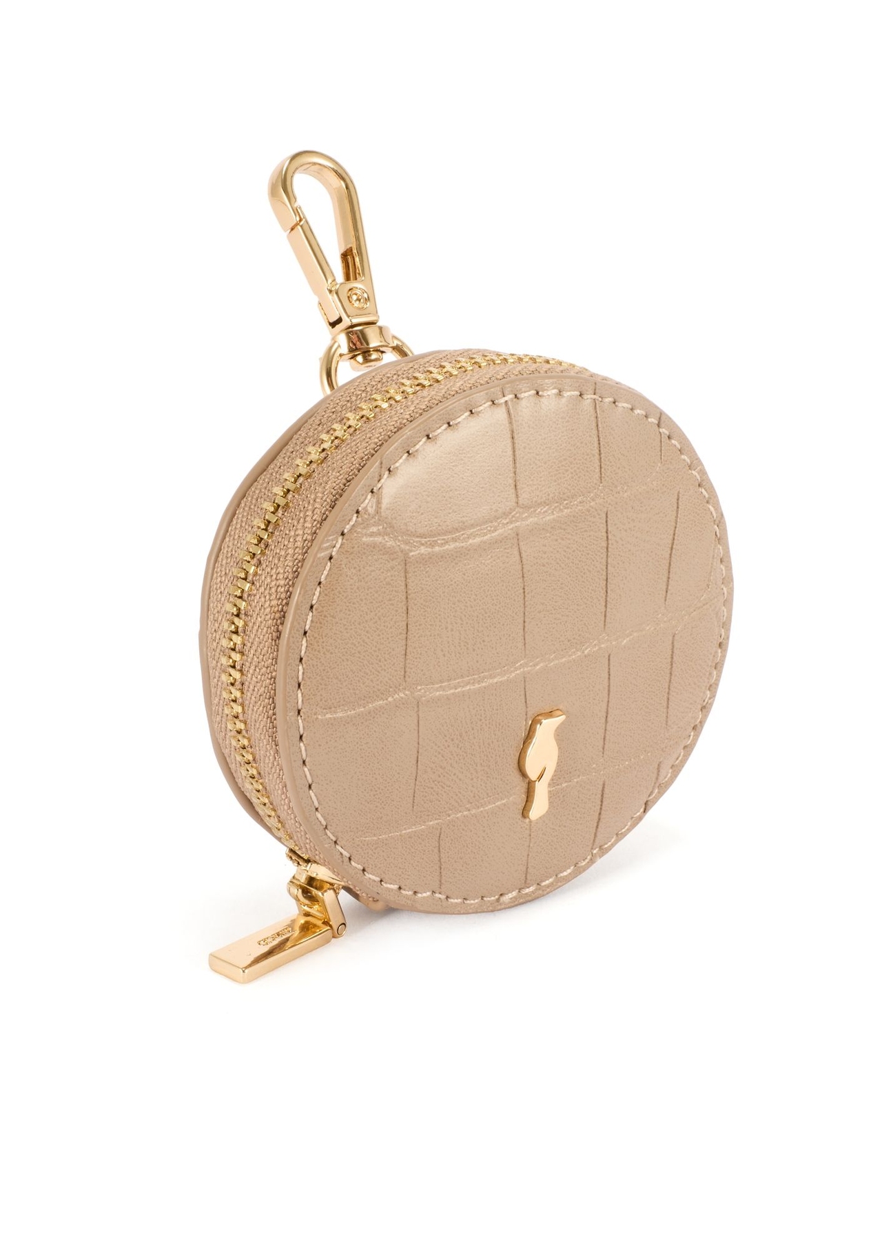 Small beige women's croco handbag TOREC-1171-1B(W26) - diagonal product view, on a white background.