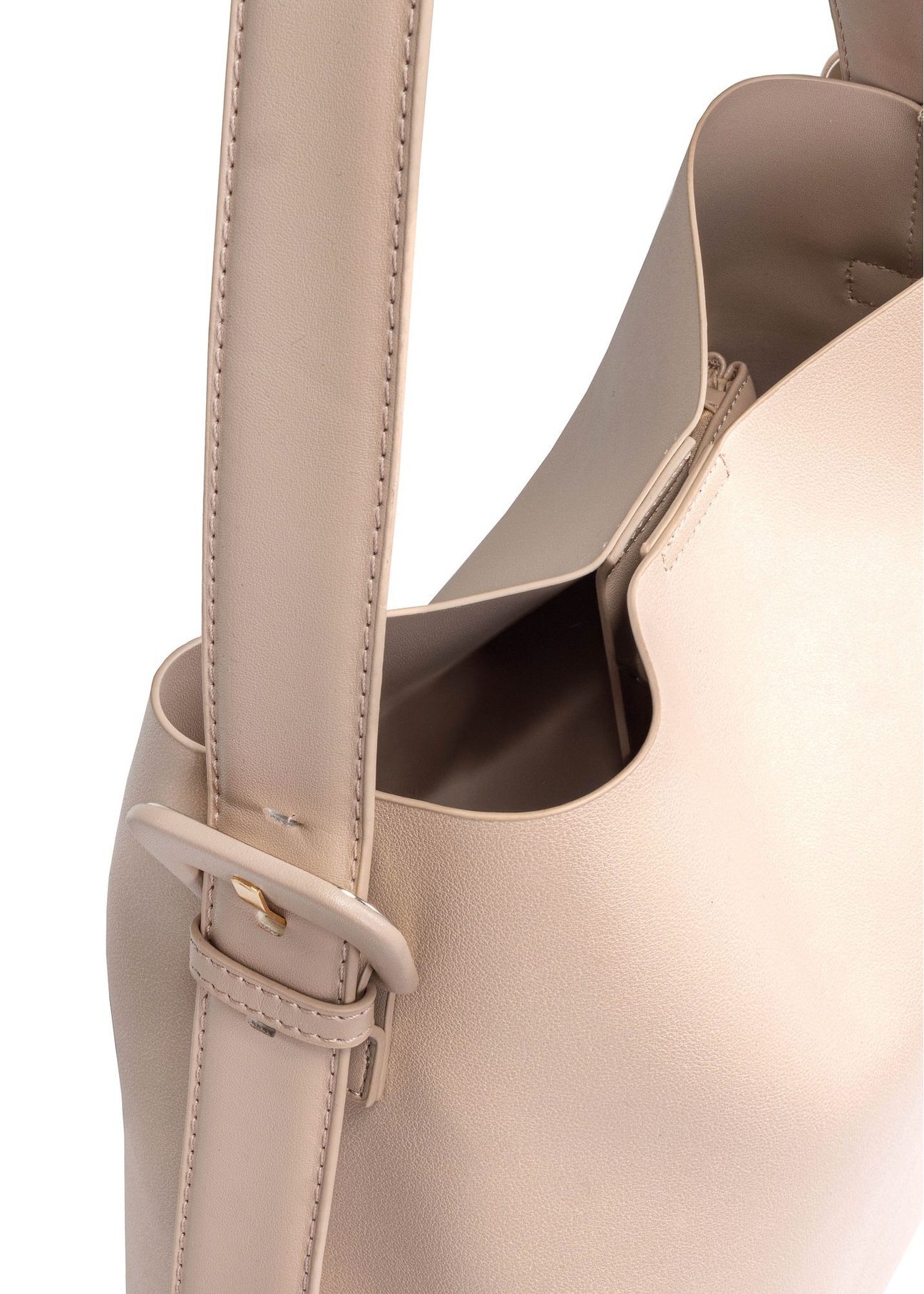 Beige women's shopper bag TOREC-0903-1B(W26), close-up of the product on a white background.