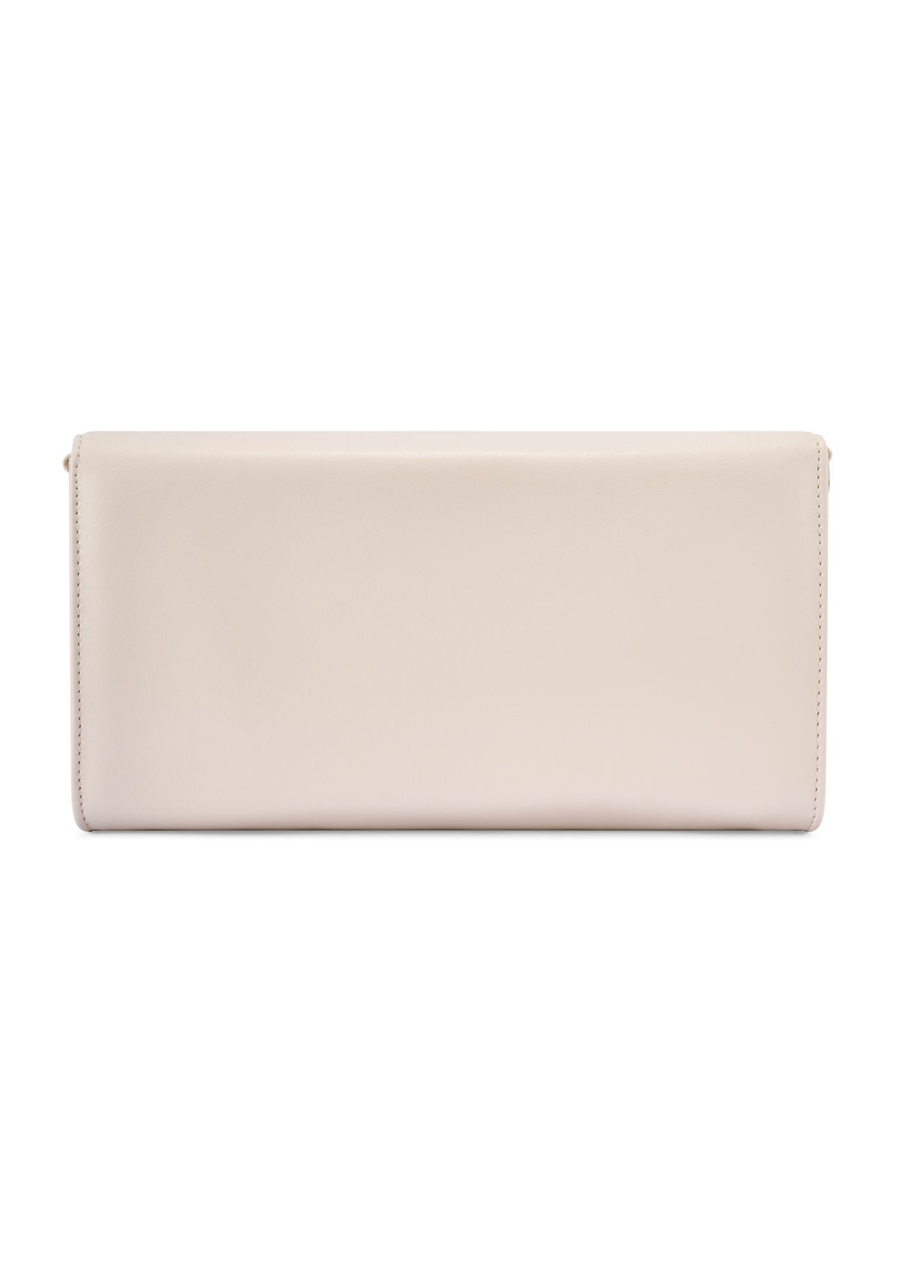 Cream clutch bag TOREC-1210-0B(W26) - product view from the back, on a white background.