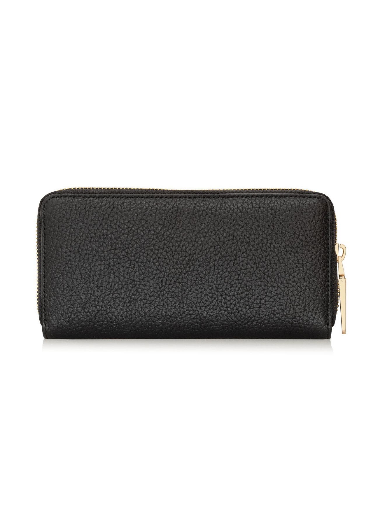 Black leather women's wallet PORES-0800R-9I(W26), product view from the back on a white background.