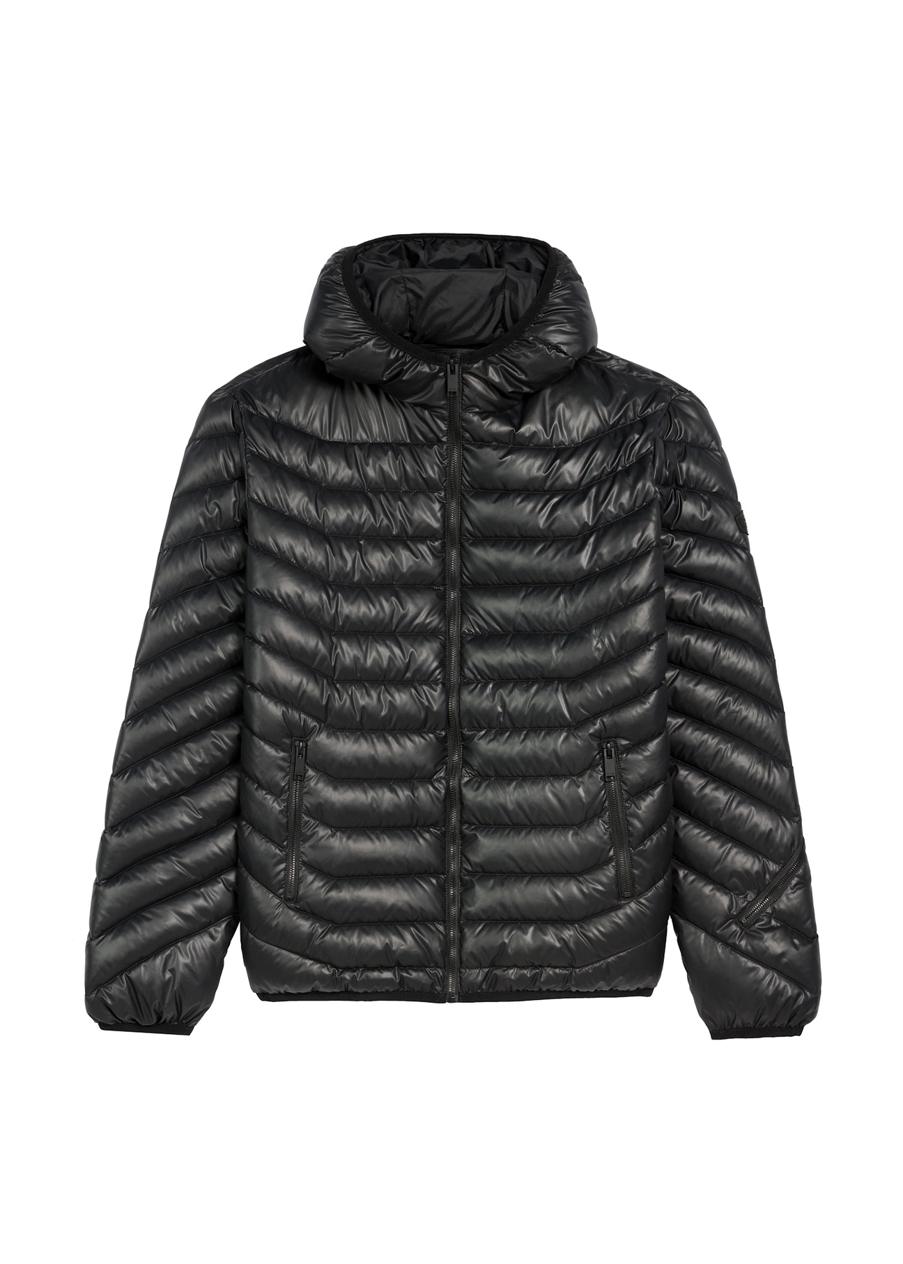 Men's jacket in black KURMT-0380-99(Z25), front product view on white background.