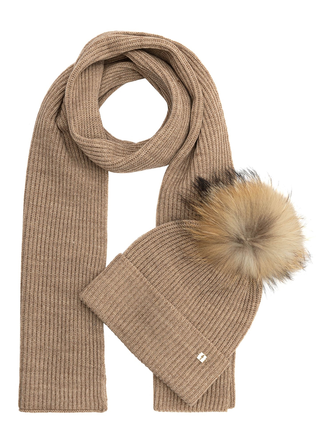 Beige hat and scarf set ZESTD-0001A-81(Z25)