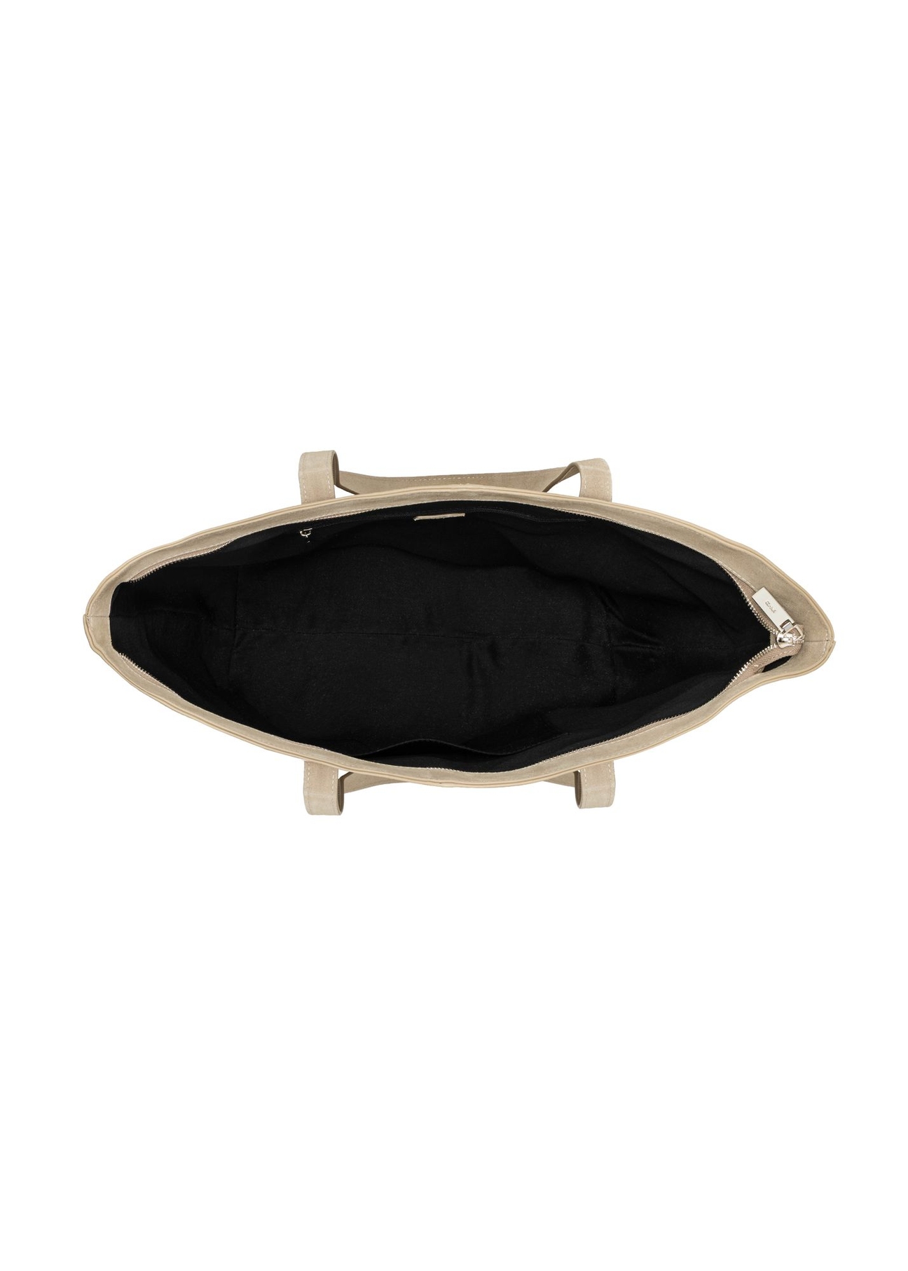 Women's shopper bag in cool beige color TORES-1407-1K(Z26) - product view from above, on a white background.