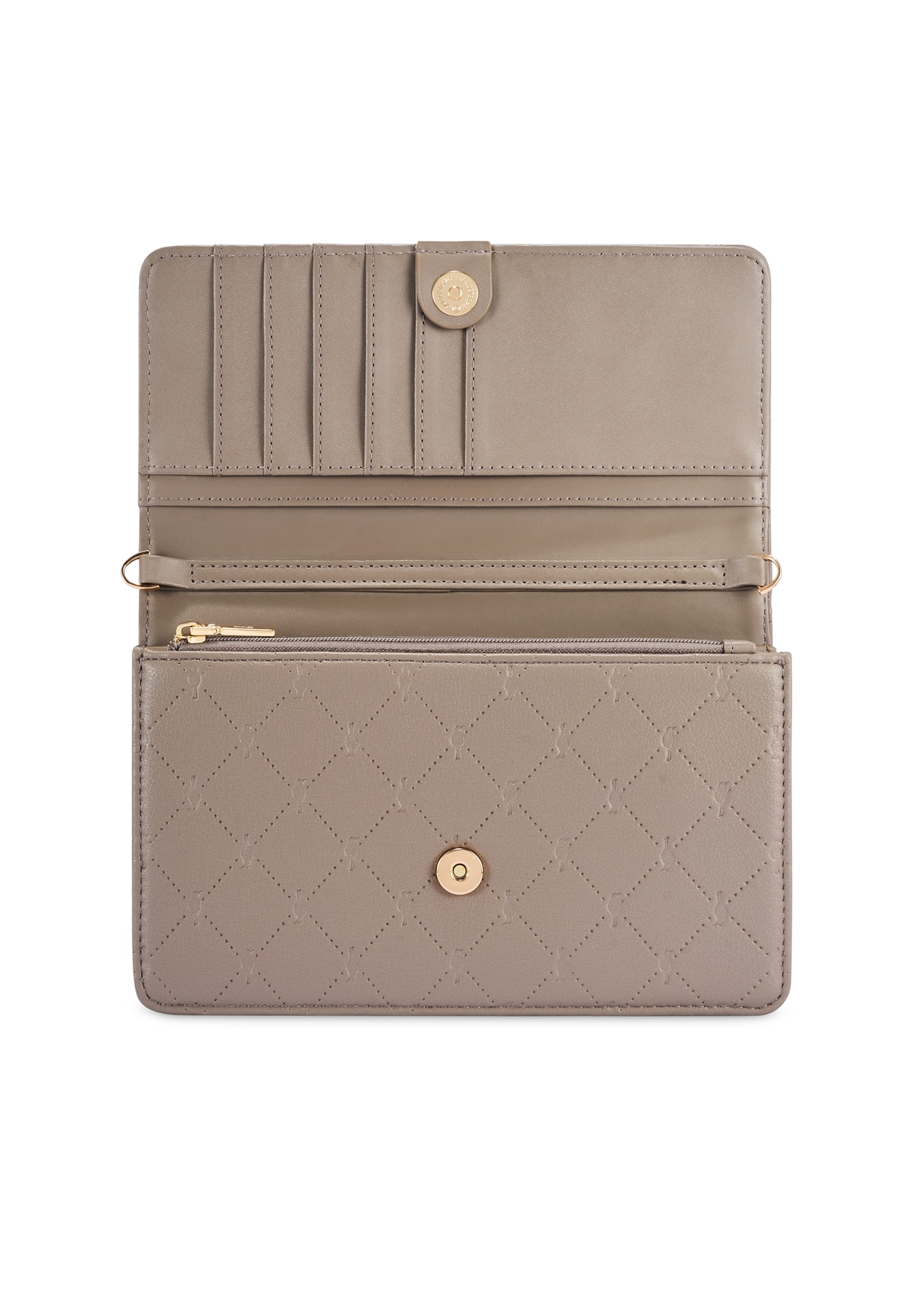 Small women's handbag in cool brown color TOREC-1178-1K(W26), front product view on white background.